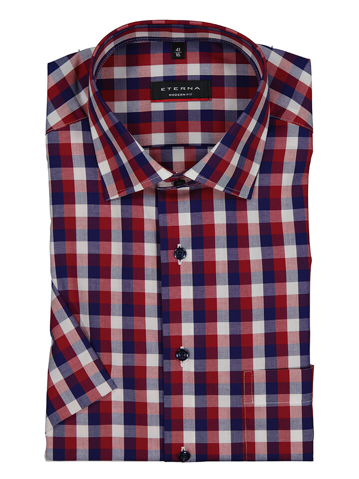 

Рубашка Eterna Modern fit, цвет Bordeaux/Dunkelblau