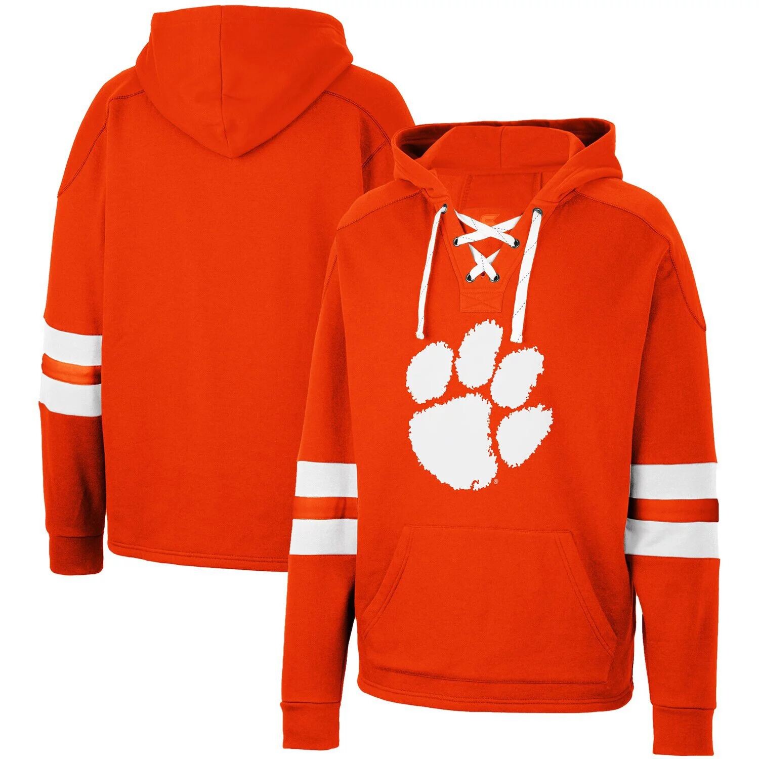 

Мужской оранжевый пуловер с капюшоном Clemson Tigers на шнуровке 4.0 Colosseum