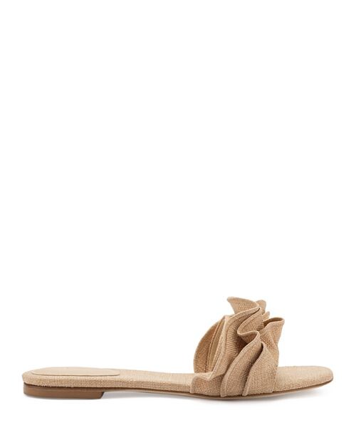 

Женские шлепанцы Ivy с рюшами Larroudé, цвет Tan/Beige