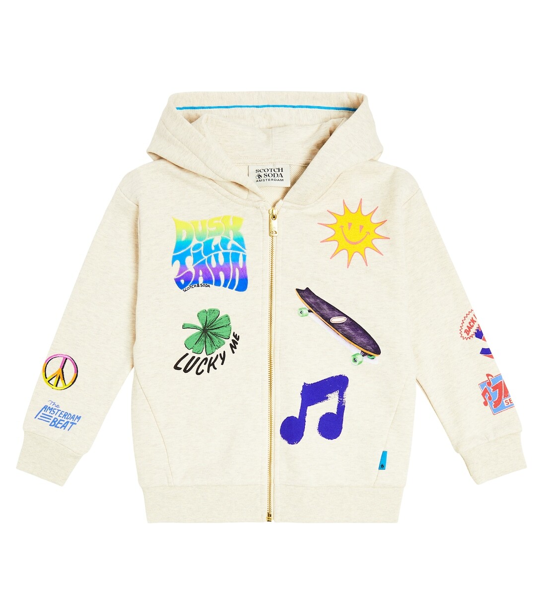 

Кардиган из хлопкового джерси с принтом Scotch & Soda Kids, белый