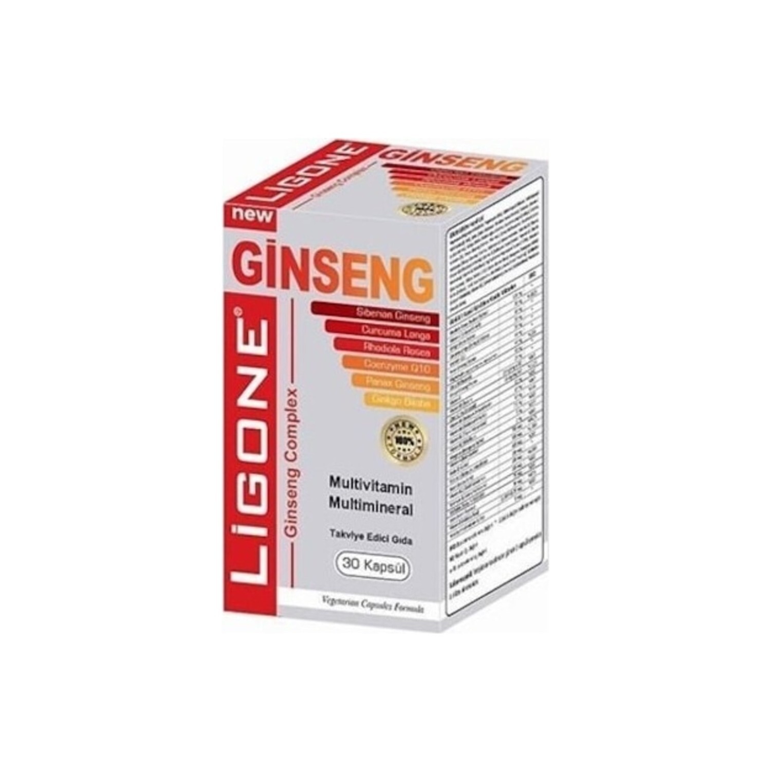 

Куркума женьшень мультиминералы Ligone Q-10, 30 капсул