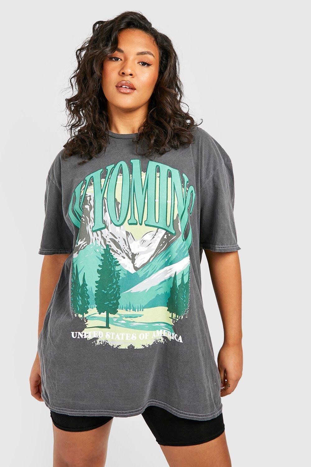 

Футболка plus wyoming Boohoo, угольный