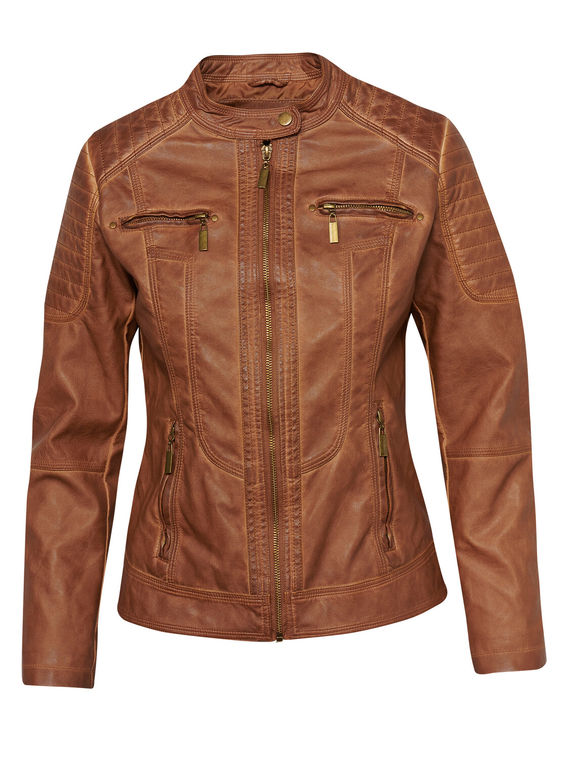 

Кожаная куртка KOROSHI Leder Effektjacke, бежевый