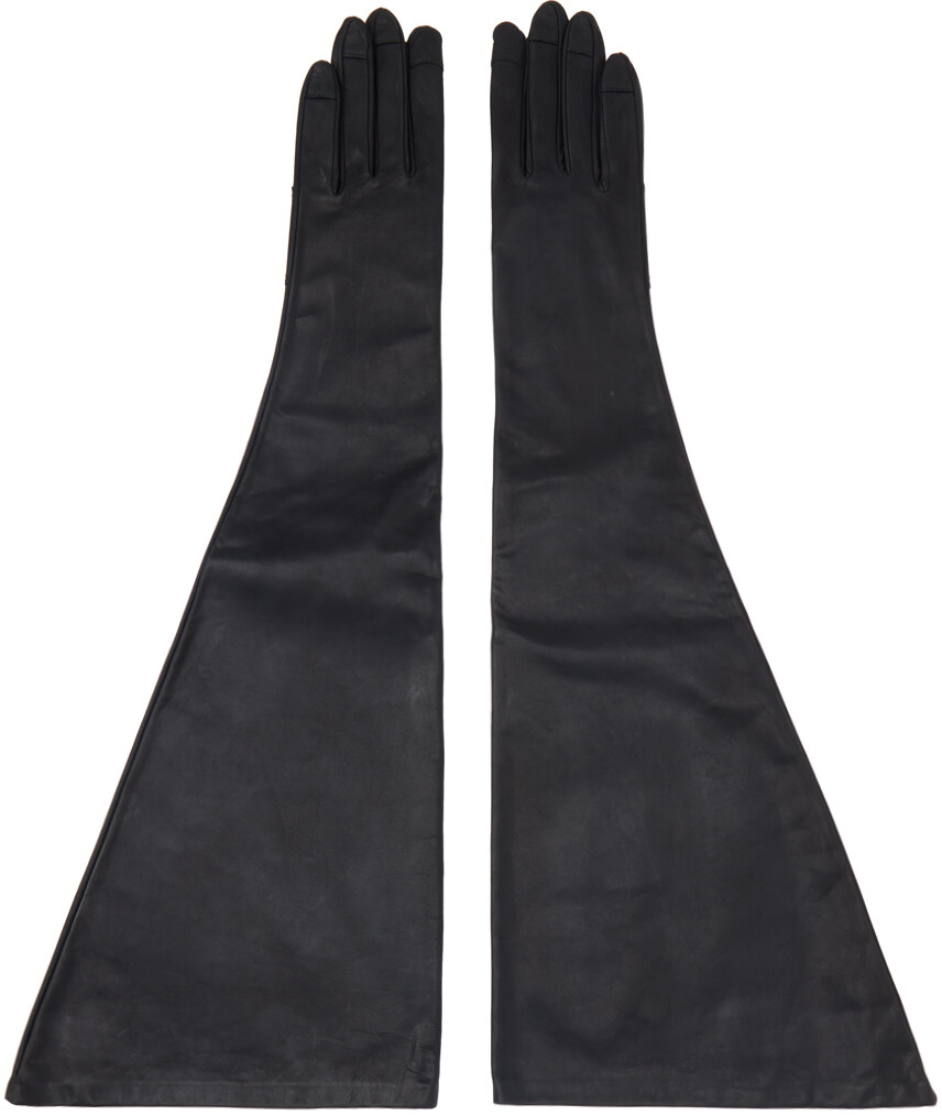 

Черные расклешенные перчатки Rick Owens