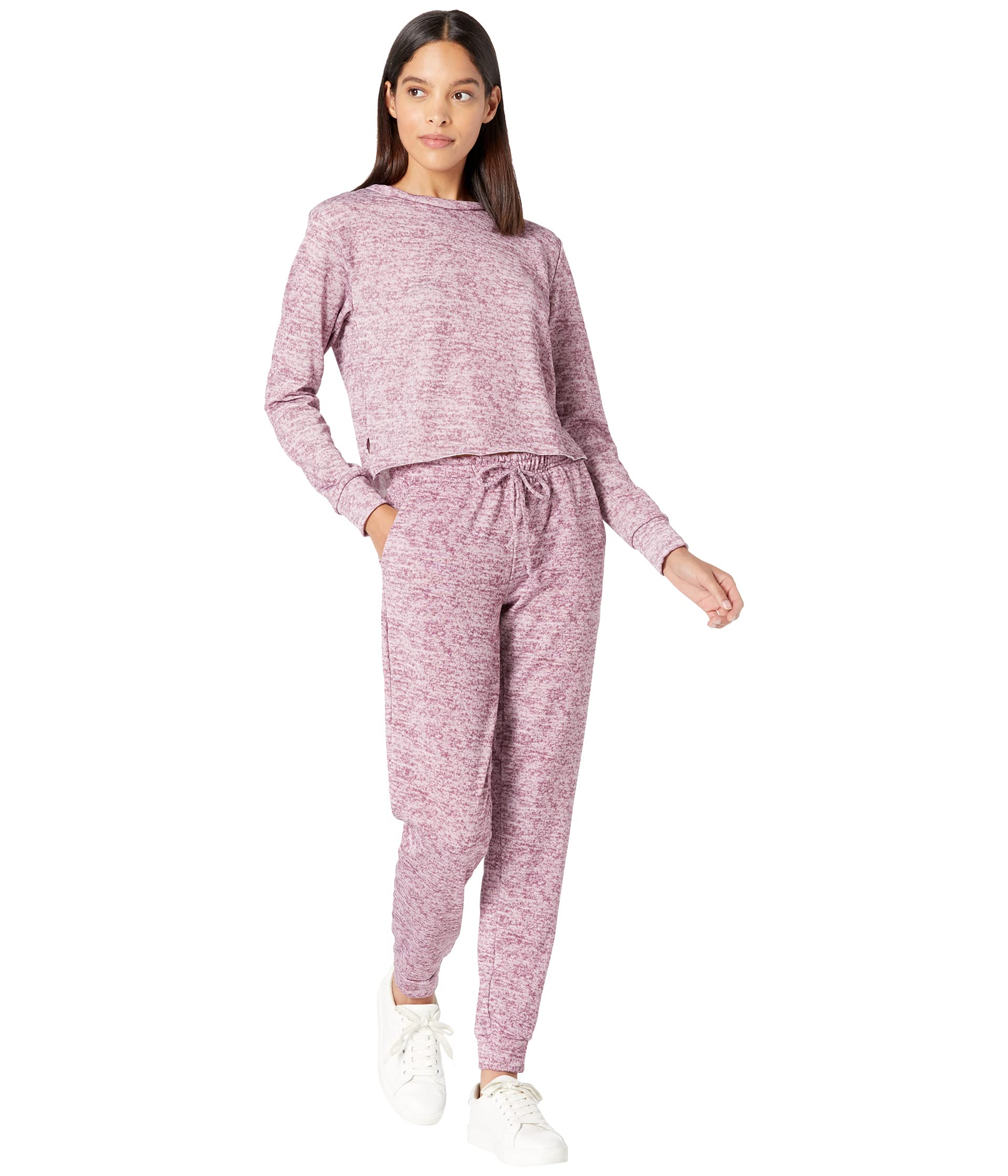 two piece set women 2021 two piece set women party knitted tracksuit o neck split sweater wide leg jogging pants pullover suits Брюки YMI, Two-Piece Pullover & Pants Fleece Set