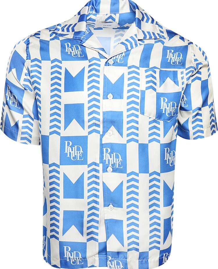 

Рубашка Rhude Grasse Silk Shirt 'Blue/Ivory', синий