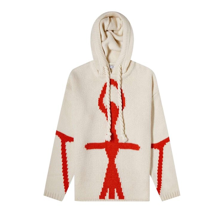 

Худи JW Anderson Anchor Logo Hoodie 'White/Orange', белый