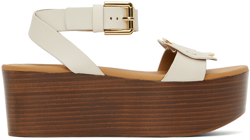

Белые босоножки на платформе Chany See by Chloé