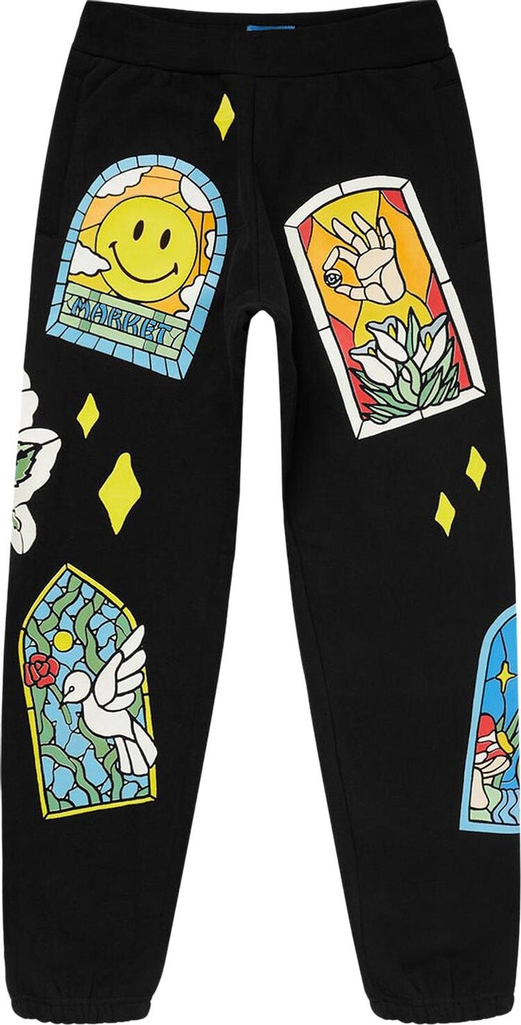 

Спортивные брюки Market Smiley Cathedral Glass Sweatpants 'Black', черный