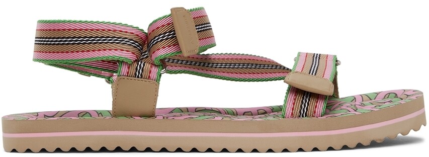 

Эксклюзивные розовые и зеленые сандалии Patterson Flat от SSENSE Burberry