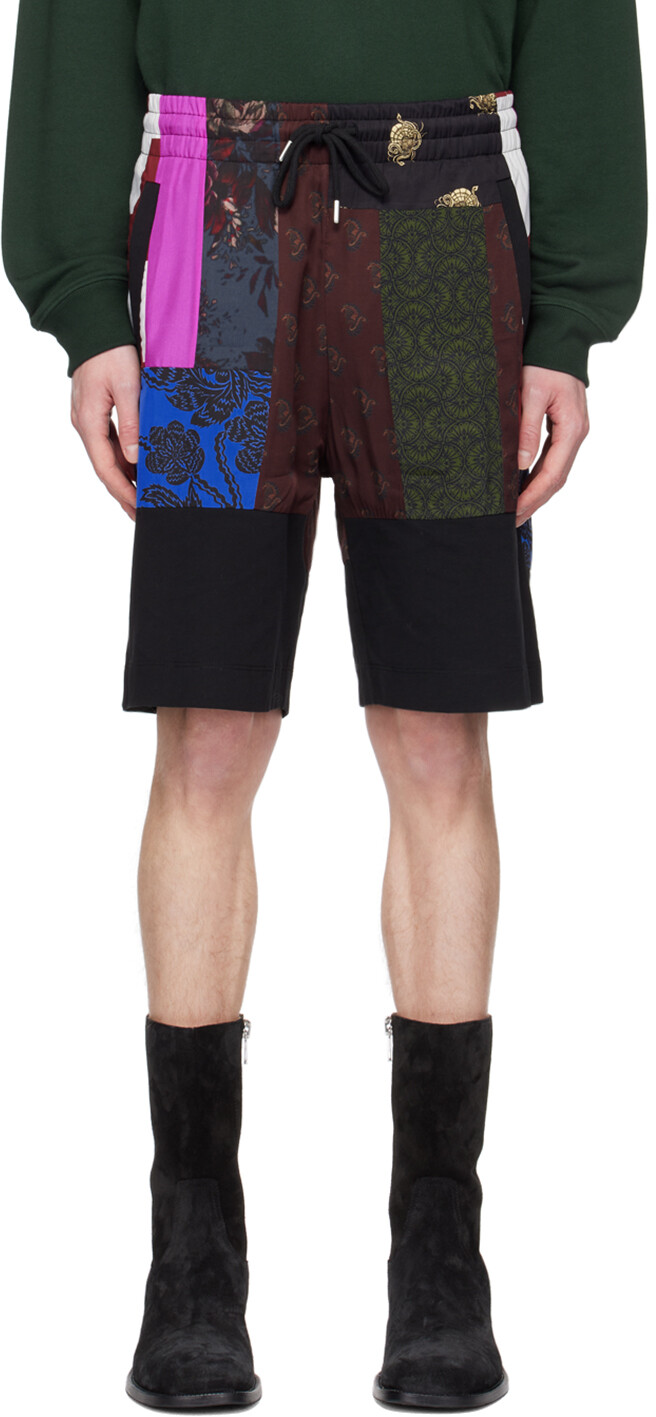 

Черные шорты в стиле пэчворк Dries Van Noten