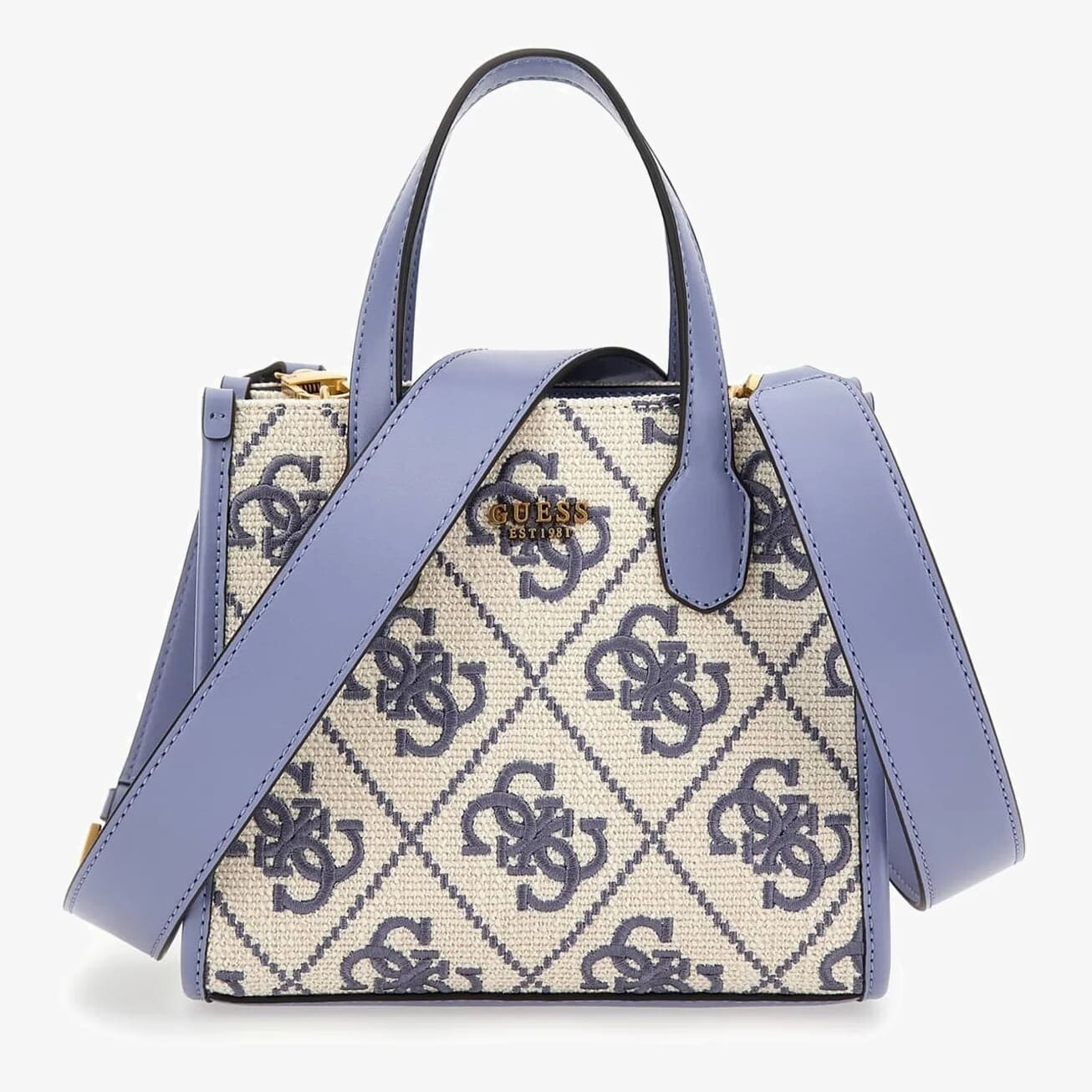 

Сумка Guess Silvana 4G Logo Mini, серовато-фиолетовый