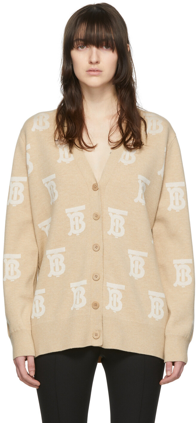 

Бежевый кардиган с монограммой Burberry