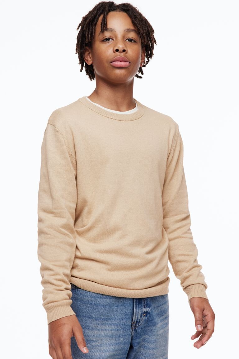 

Хлопковый свитер H&M, бежевый