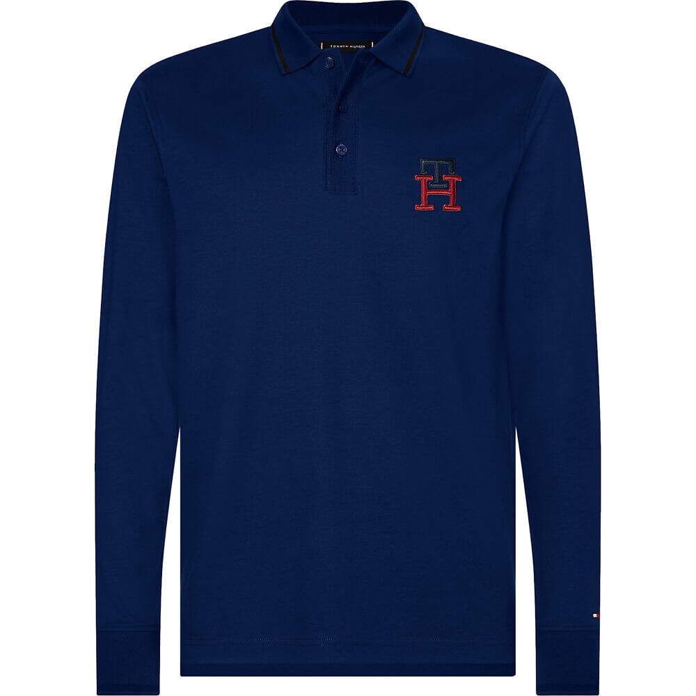 

Лонгслив Tommy Hilfiger Th Monogram Slim Fit, темно-синий