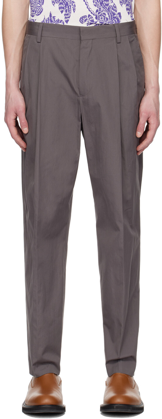 

Серые брюки со складками Dries Van Noten, Серый, Серые брюки со складками Dries Van Noten