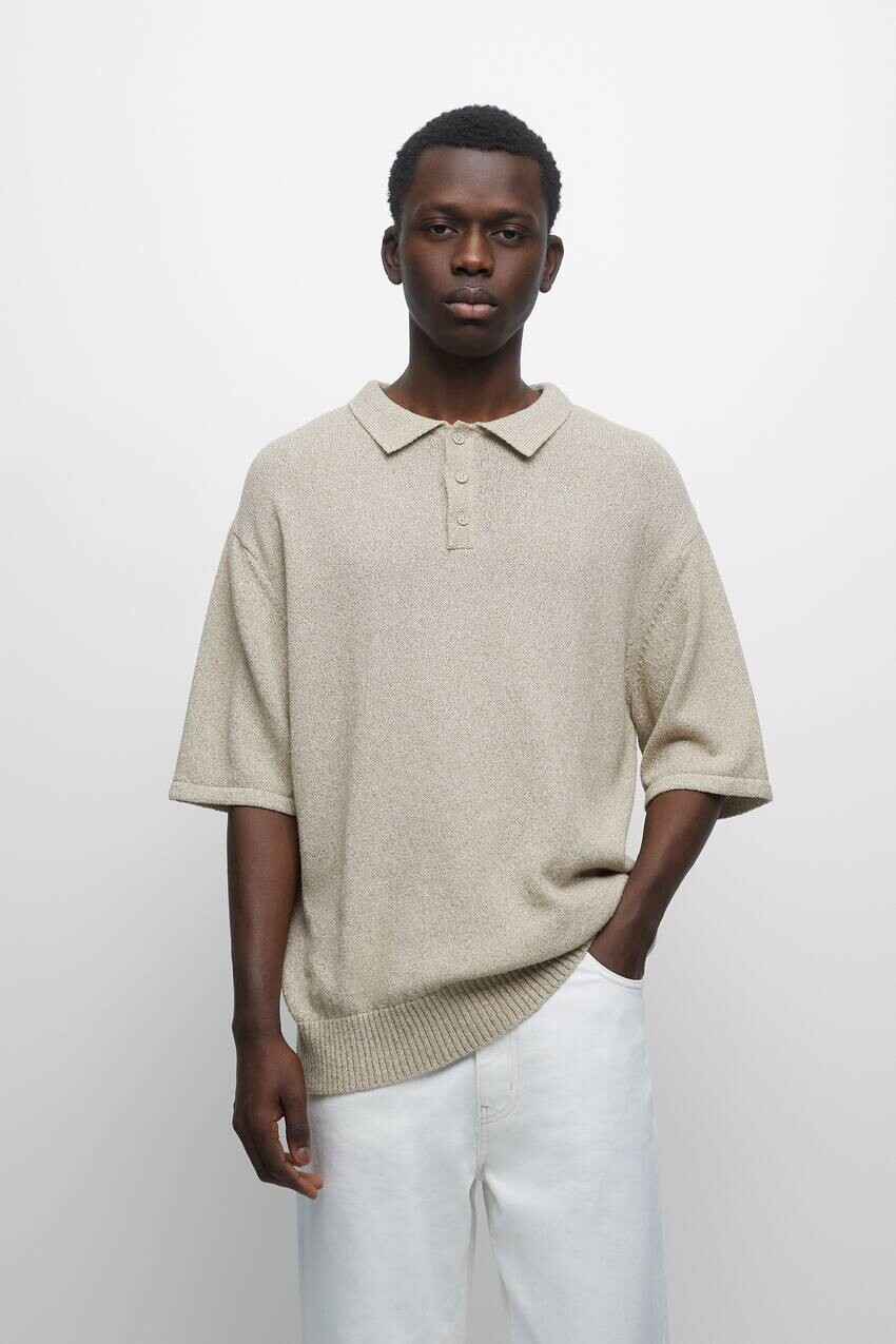 

Трикотажная рубашка поло оверсайз Pull&Bear