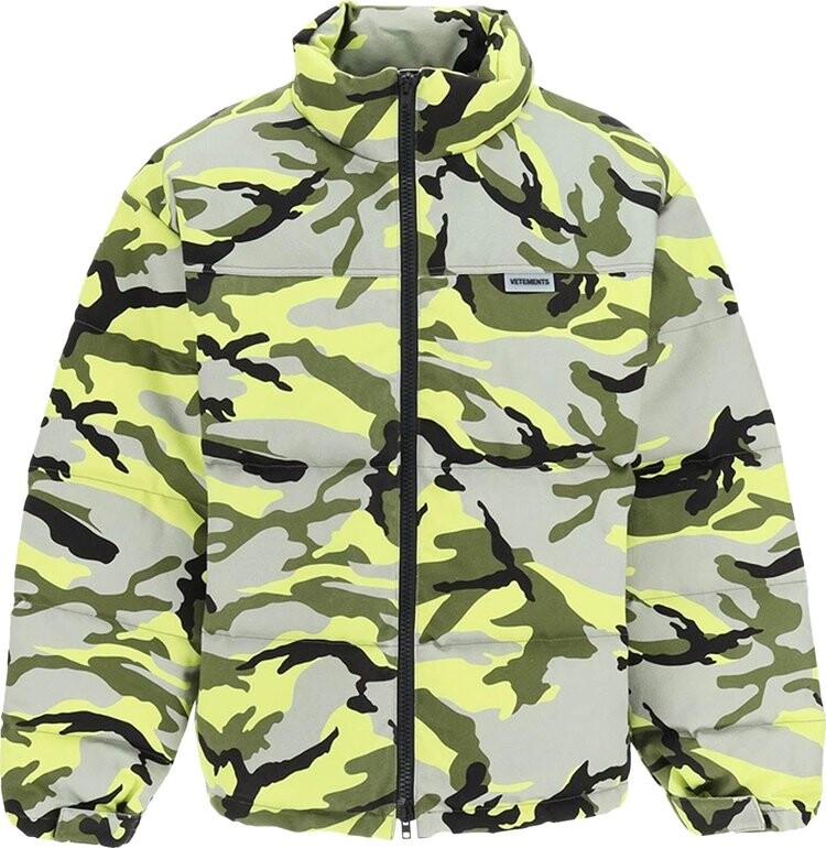 Пуховик Vetements Neon Camo Logo Puffer Jacket 'Neon Camo', разноцветный