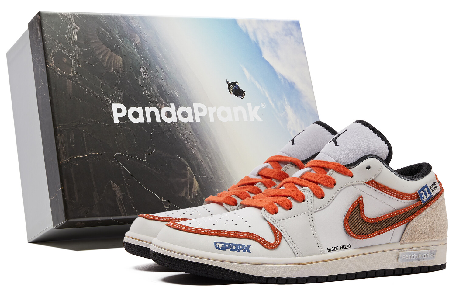 

Кроссовки Air Jordan 1 Vintage Basketball Shoes Men Low-top White/orange, белый/оранжевый