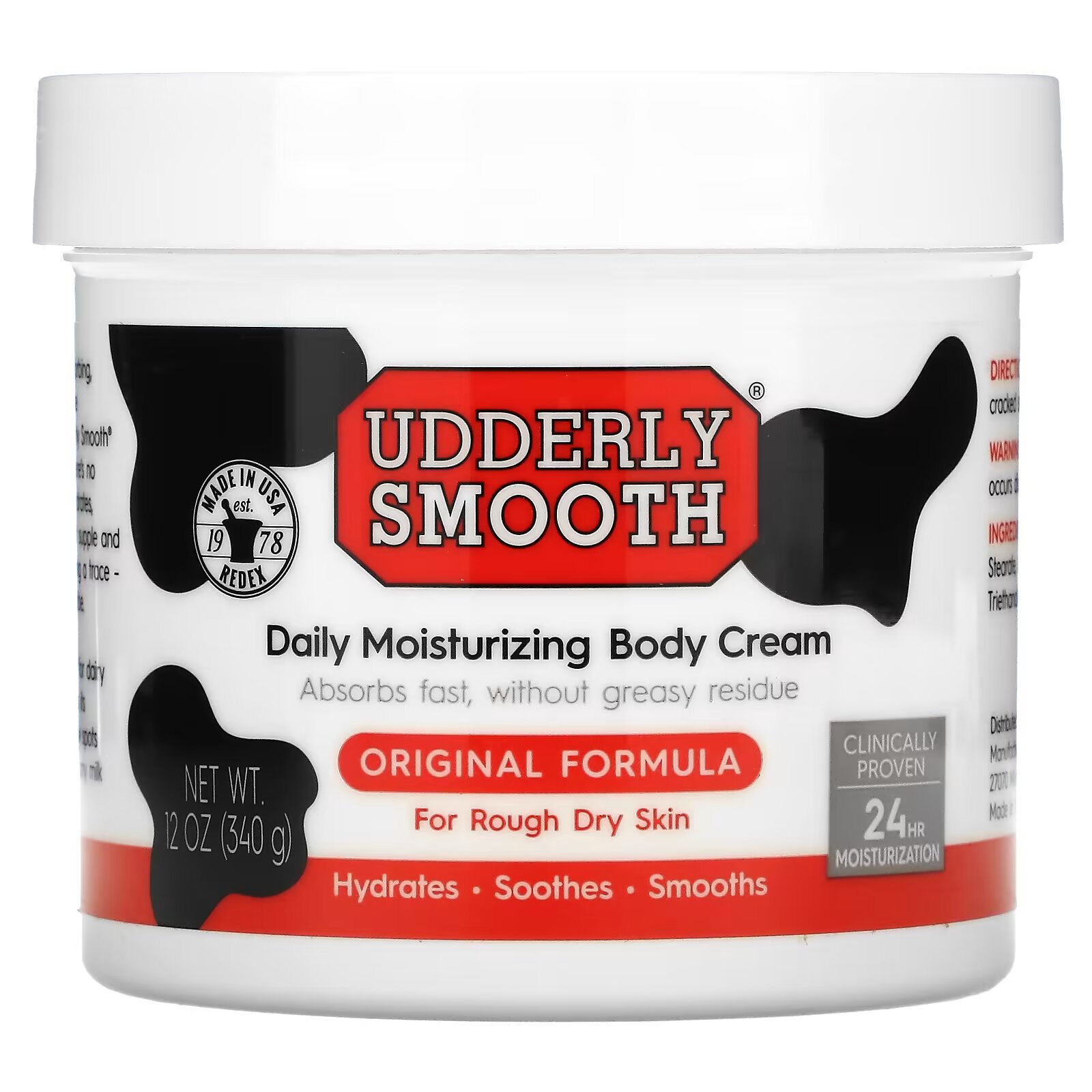 Udderly Smooth, увлажняющий крем для тела для ежедневного применения, оригинальная формула, 340 г (12 унций) - фото