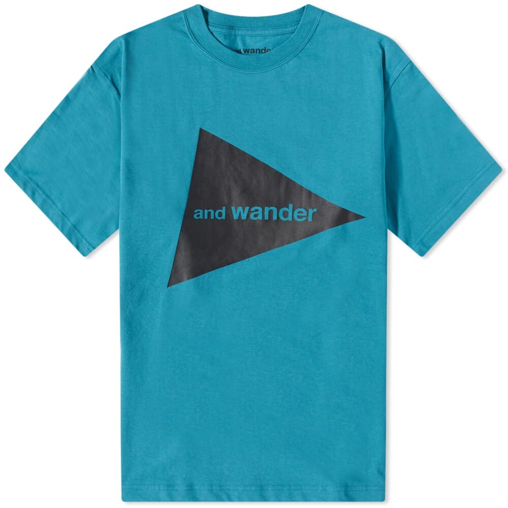 

Футболка And Wander Big Logo Tee, Синий
