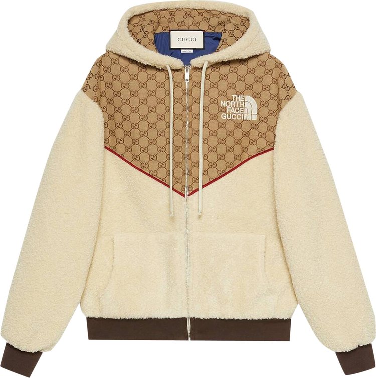 Куртка The North Face x Gucci GG Canvas Shearling Jacket Beige/Ebony,  бежевый – заказать с доставкой из-за рубежа через онлайн-сервис  «CDEK.Shopping»