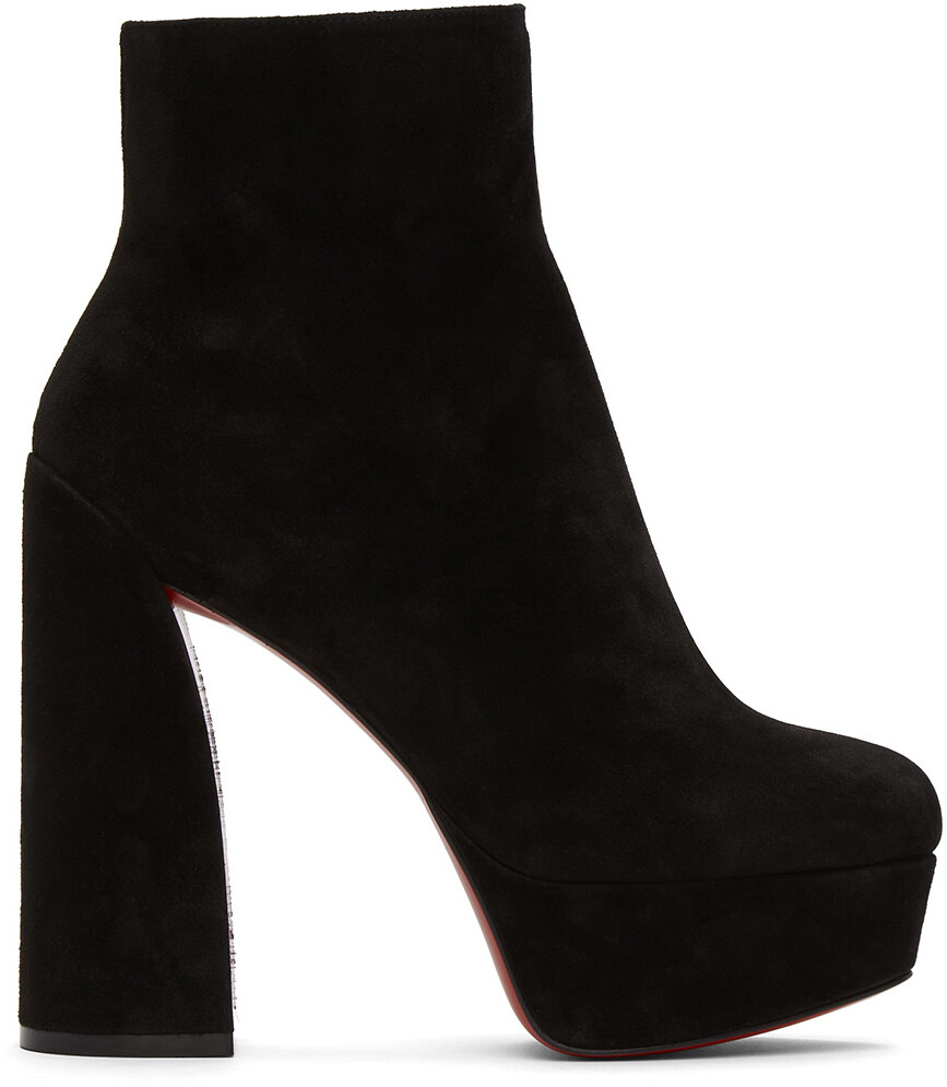 

Черные замшевые ботинки Movida 130 Christian Louboutin, Черный
