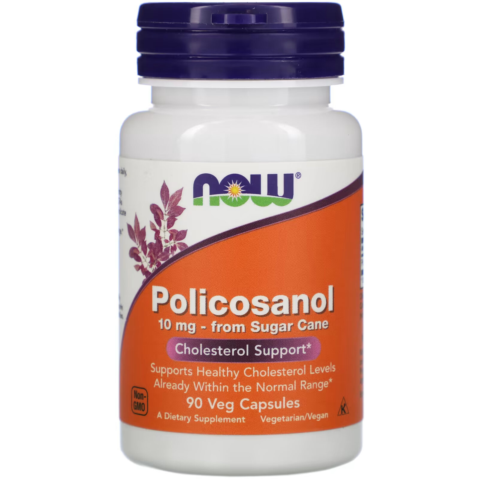 NOW Foods, Поликозанол, 10 мг, 90 растительных капсул now foods супермолозиво 500 мг 90 растительных капсул