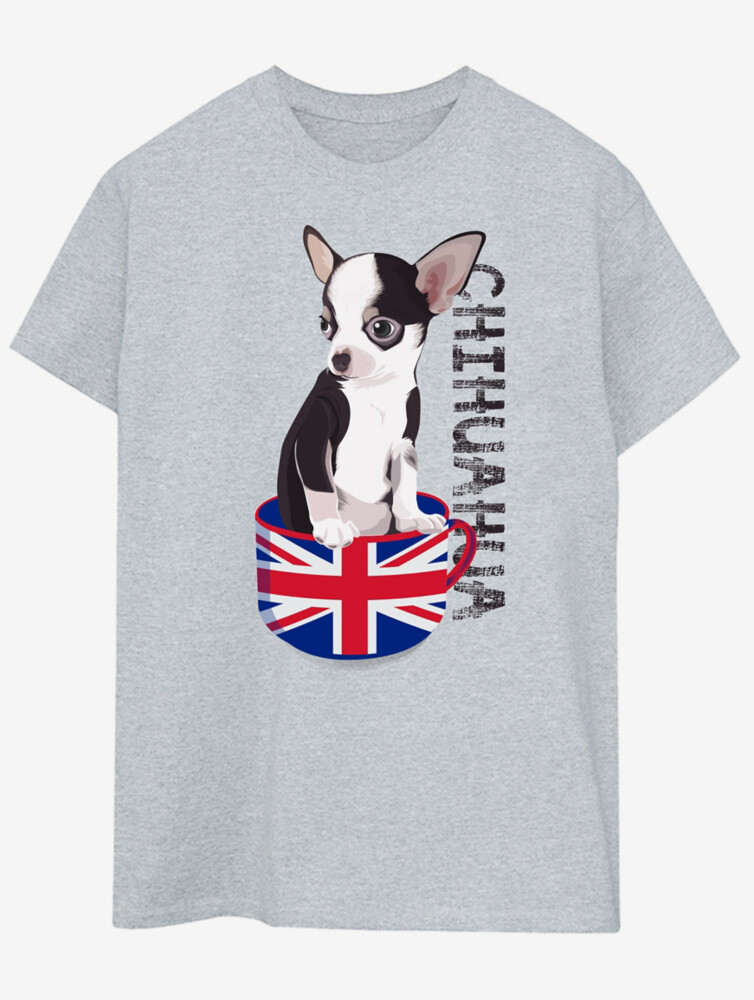 

Серая футболка с принтом для взрослых NW2 Pets Chihuahua George., серый