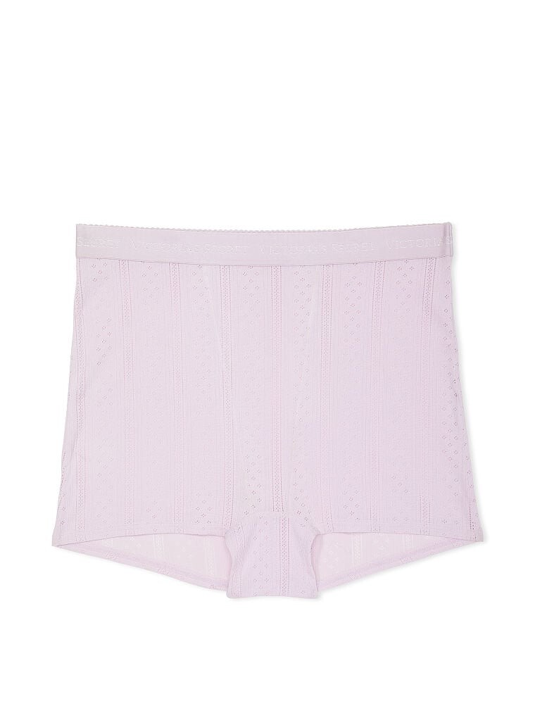 

Трусы Victoria's Secret Logo Pointelle High-Waist Shortie, лиловый