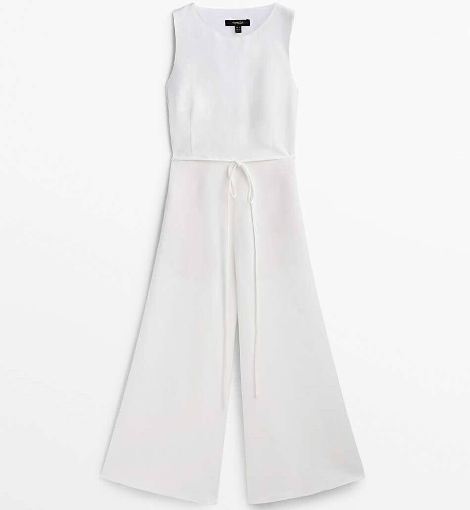 

Комбинезон Massimo Dutti Linen Blend, белый