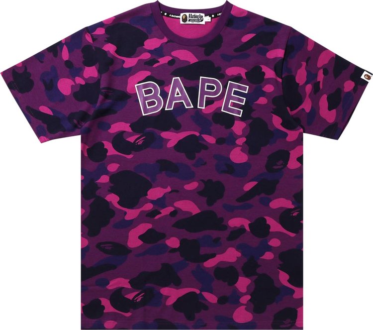 футболка для колледжа bape color camo фиолетовый Футболка BAPE Color Camo Tee 'Purple', фиолетовый