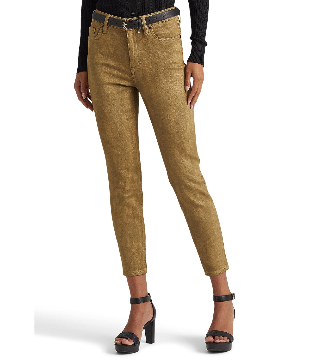 

Джинсы LAUREN Ralph Lauren, Petite Metallic High-Rise Skinny Ankle Jeans