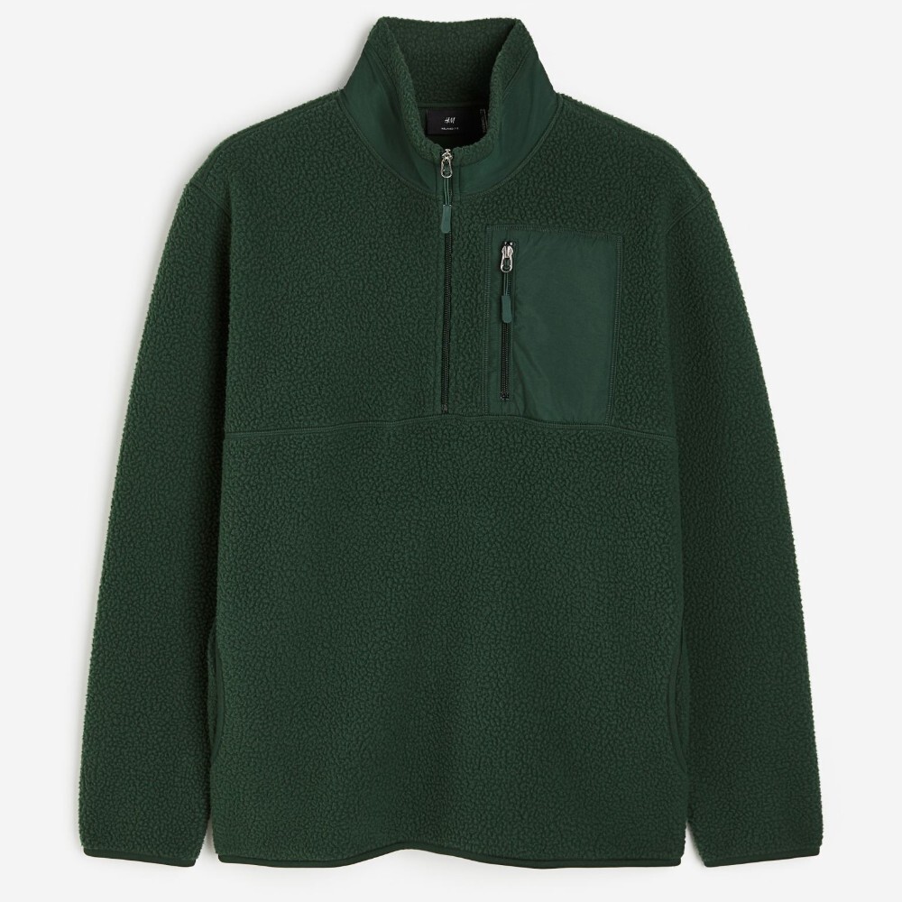 

Толстовка H&M Thermolite Regular Fit Teddy Fleece, зеленый