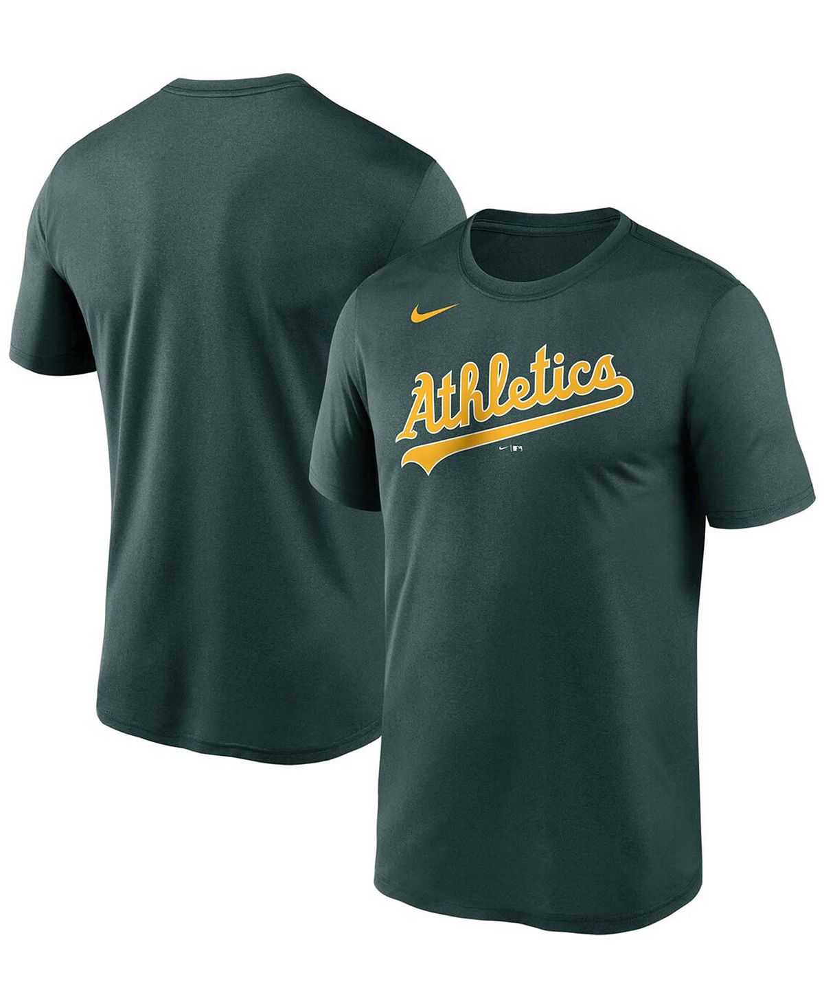 Мужская зеленая футболка oakland athletics wordmark legend Nike, зеленый
