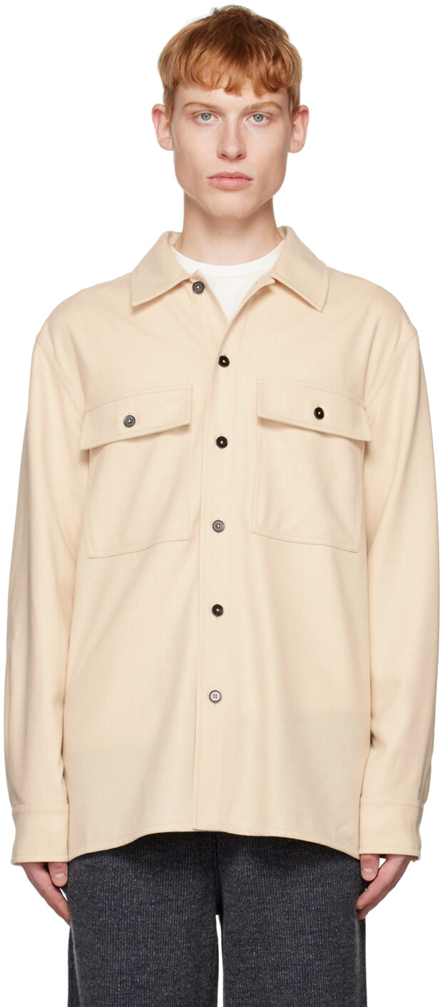 

Бежевая шерстяная рубашка Jil Sander
