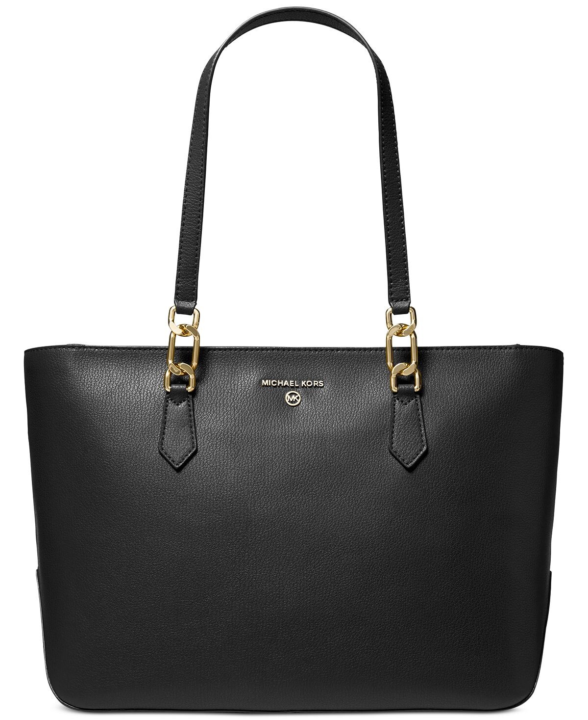

Сумка-тоут laney среднего размера с кожаным верхом на молнии Michael Kors, черный