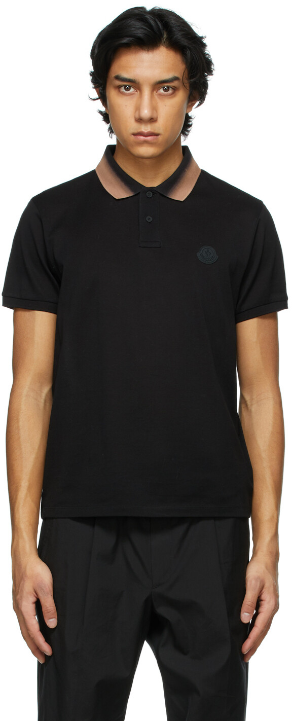 

Черное поло Maglia Moncler