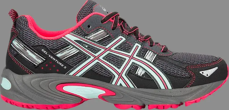 

Кроссовки wmns gel venture 5 wide 'carbon diva pink bay' Asics, серый