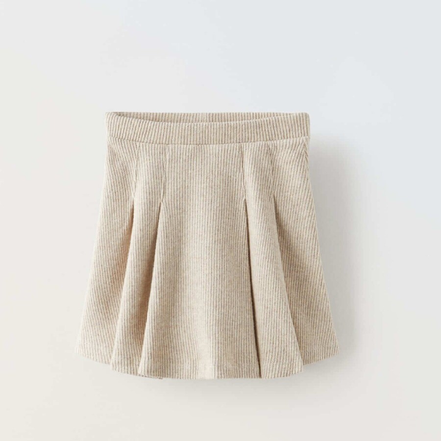 

Юбка Zara Soft Touch, экрю / бежевый