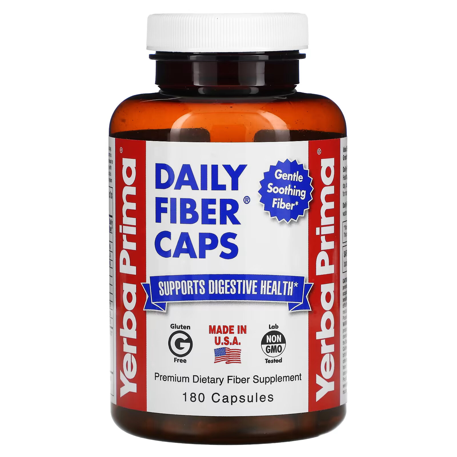 Yerba Prima, Daily Fiber, 180 капсул yerba prima капсулы daily fiber 625 мг 180 капсул