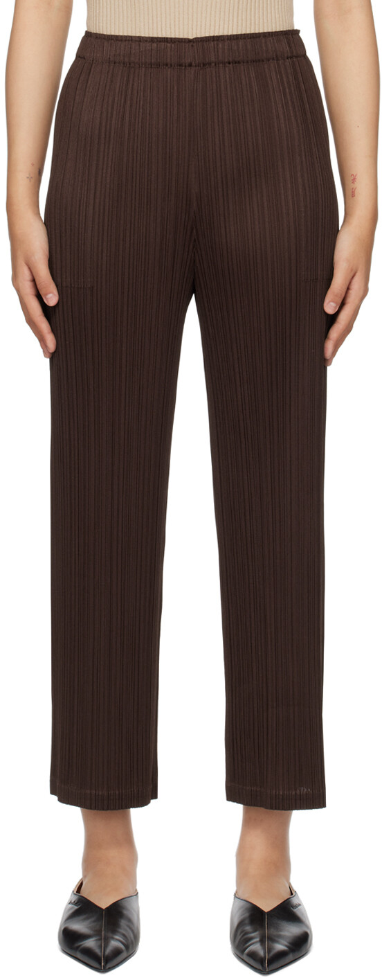

Коричневые брюки Forward 2 Pleats Please Issey Miyake