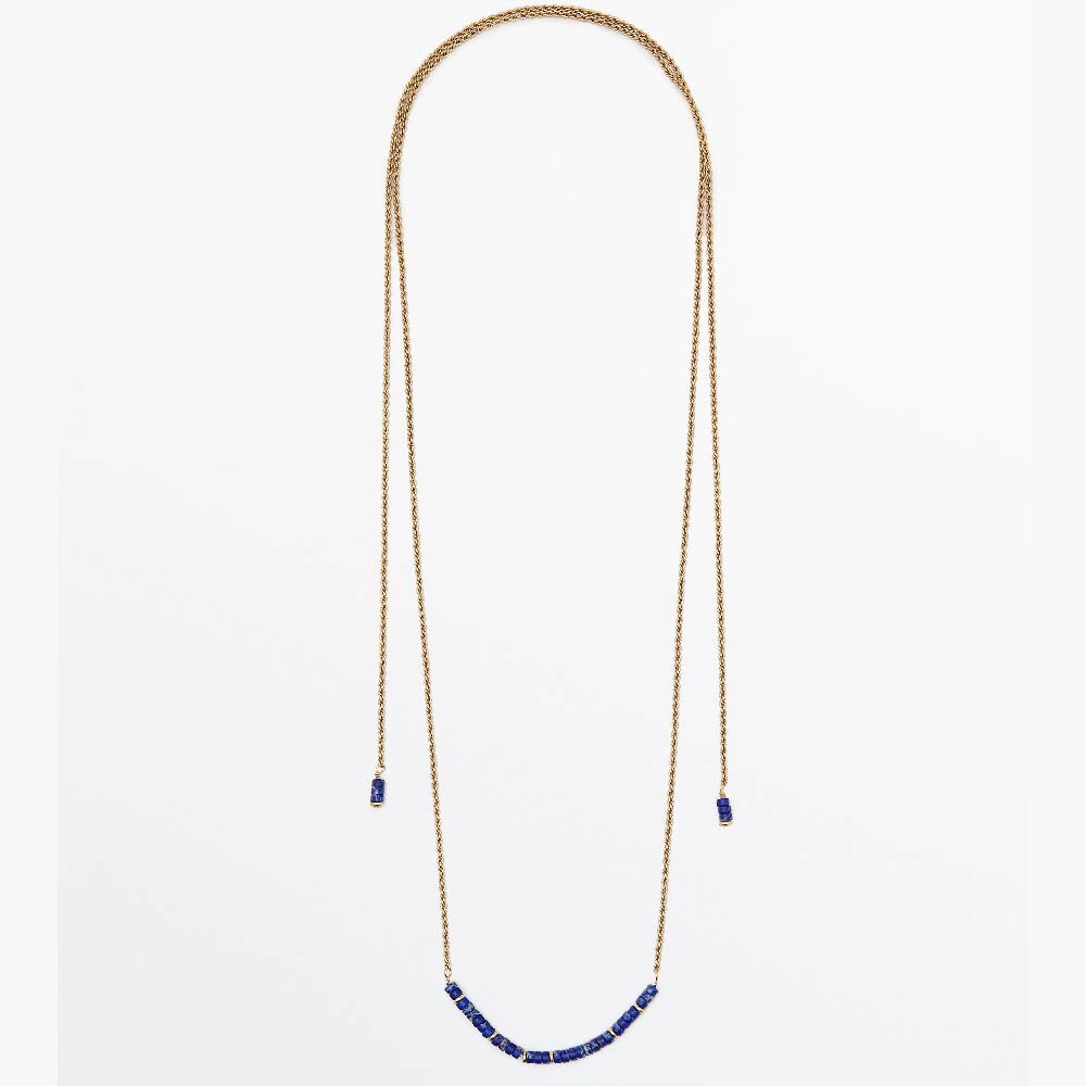 

Колье Massimo Dutti Gold Plated with Blue Stones, синий/золотой