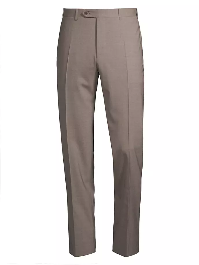 

Брюки из смесовой шерсти стрейч Canali, цвет tan