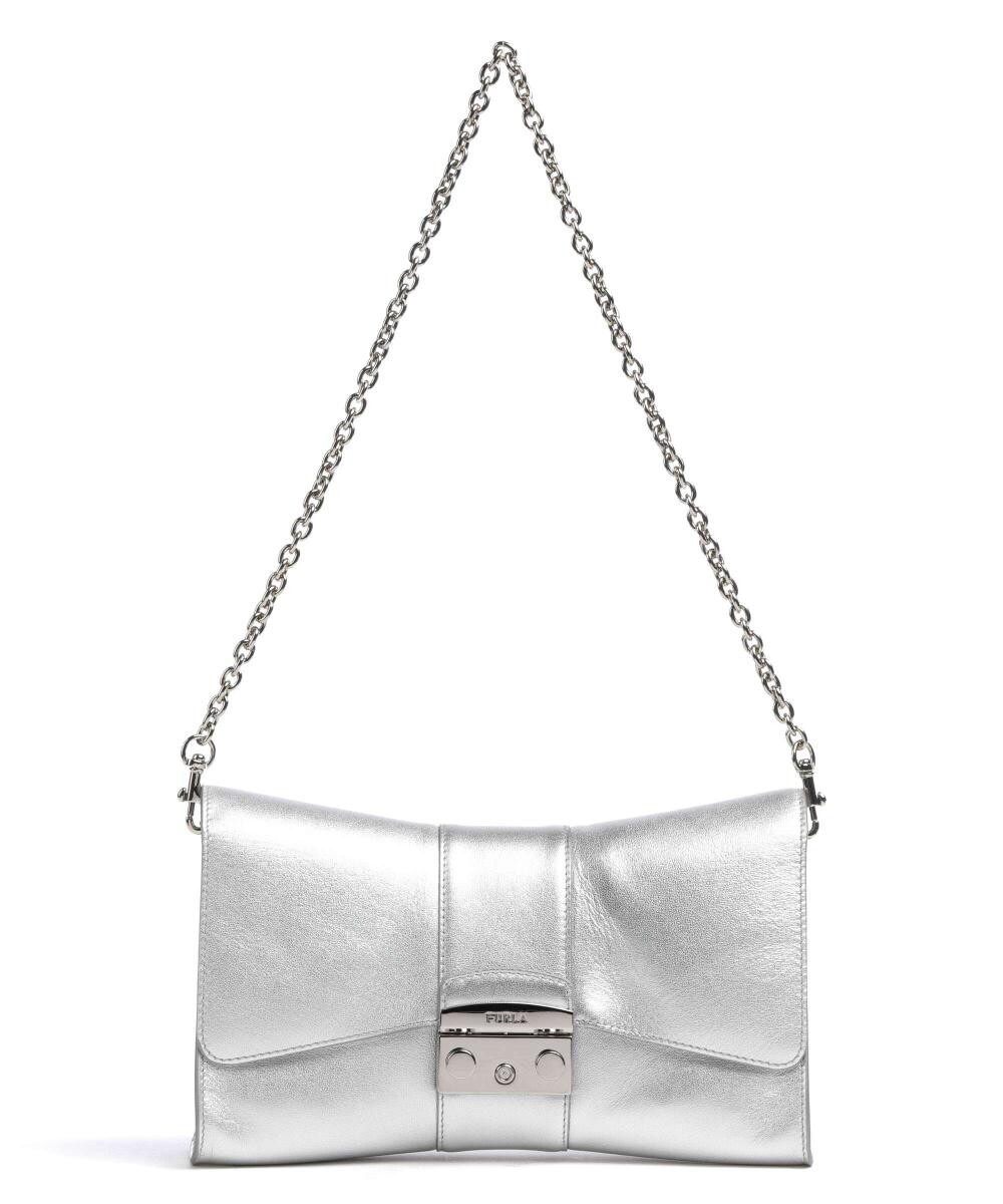 

Сумка через плечо Metropolis Remix S из мелкозернистой кожи Furla, серебряный
