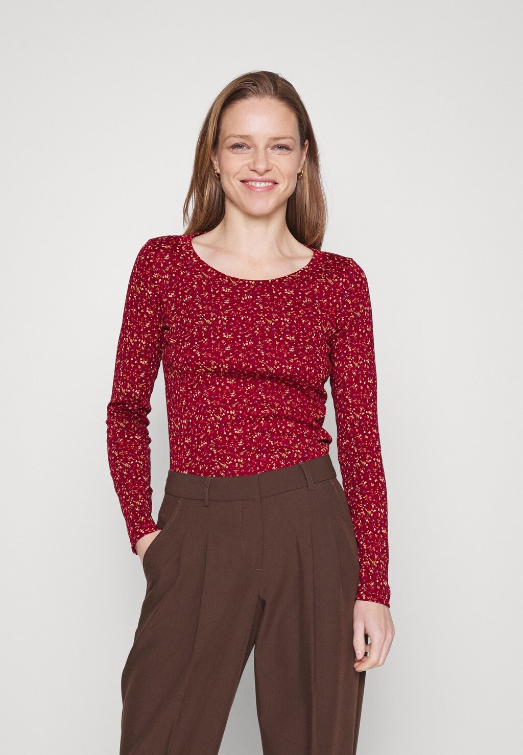 

Рубашка с длинным рукавом edc by Esprit, красный