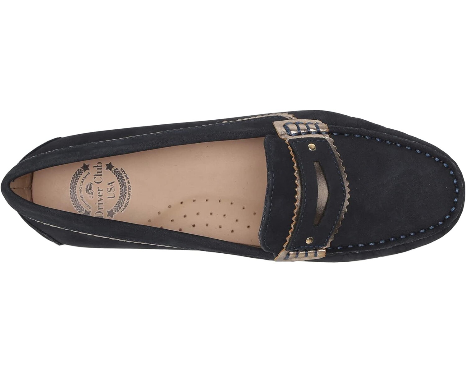 

Лоферы Women's Leather Made in Brazil Luxury Jagged Penny Driving Style Loafer Driver Club USA, синий