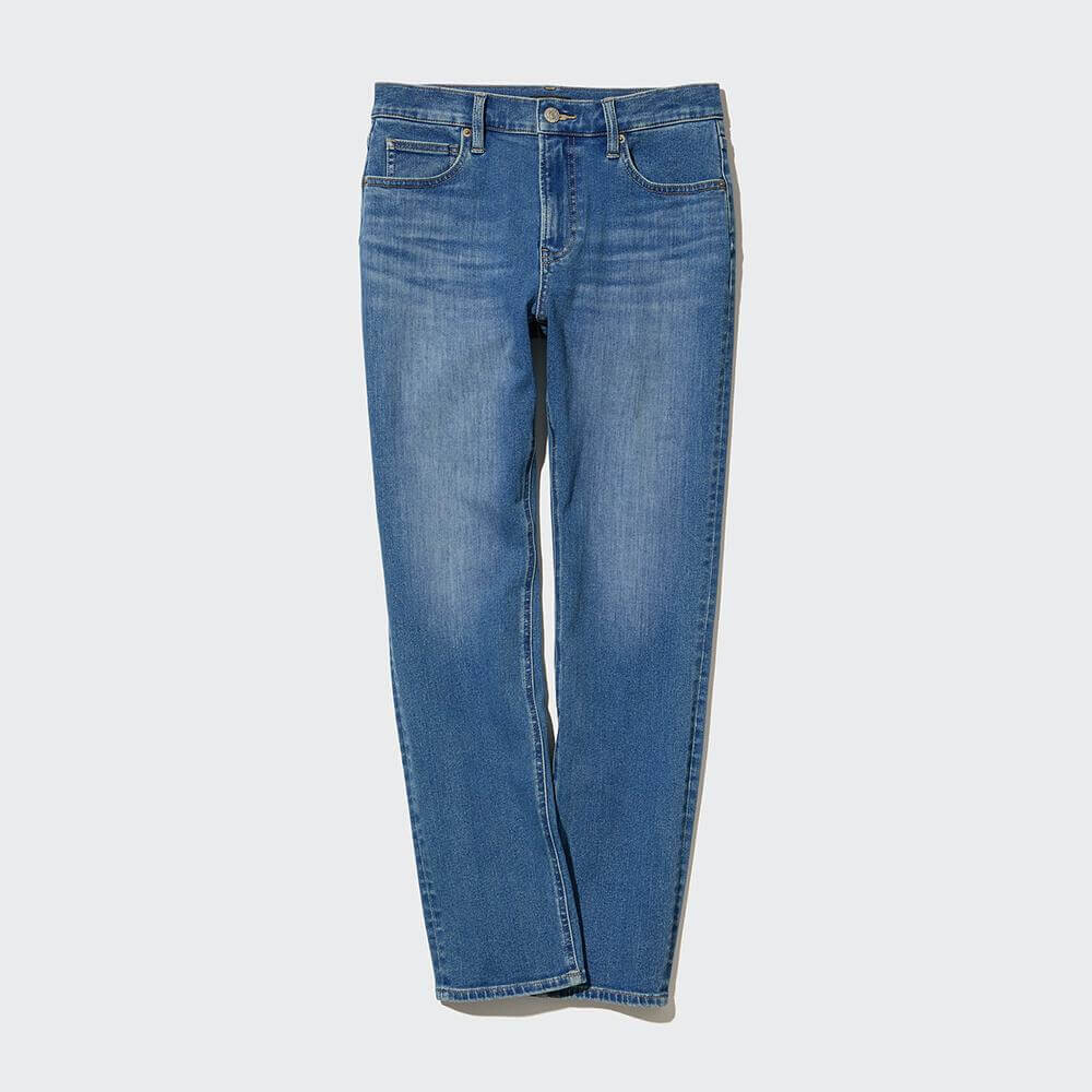 

Джинсы стрейч Uniqlo Slim Straight Washed, голубой