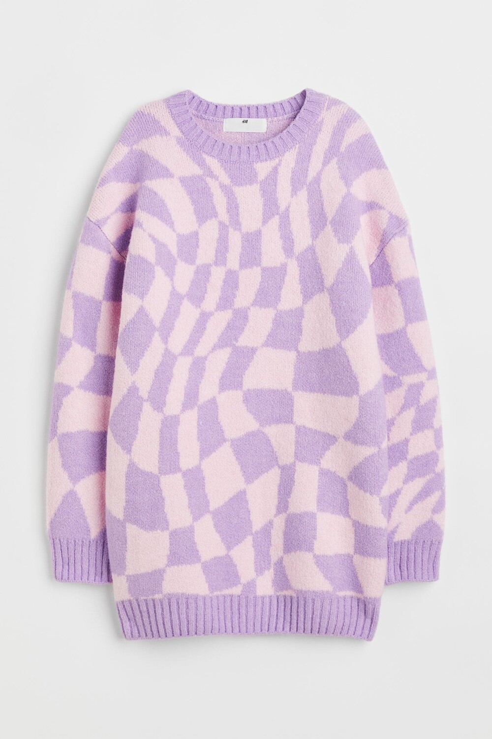 

Вязаное платье H&M Checked, светло-фиолетовый