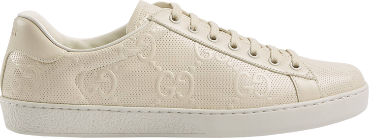 Кроссовки Gucci Ace GG Embossed - White, белый - фото